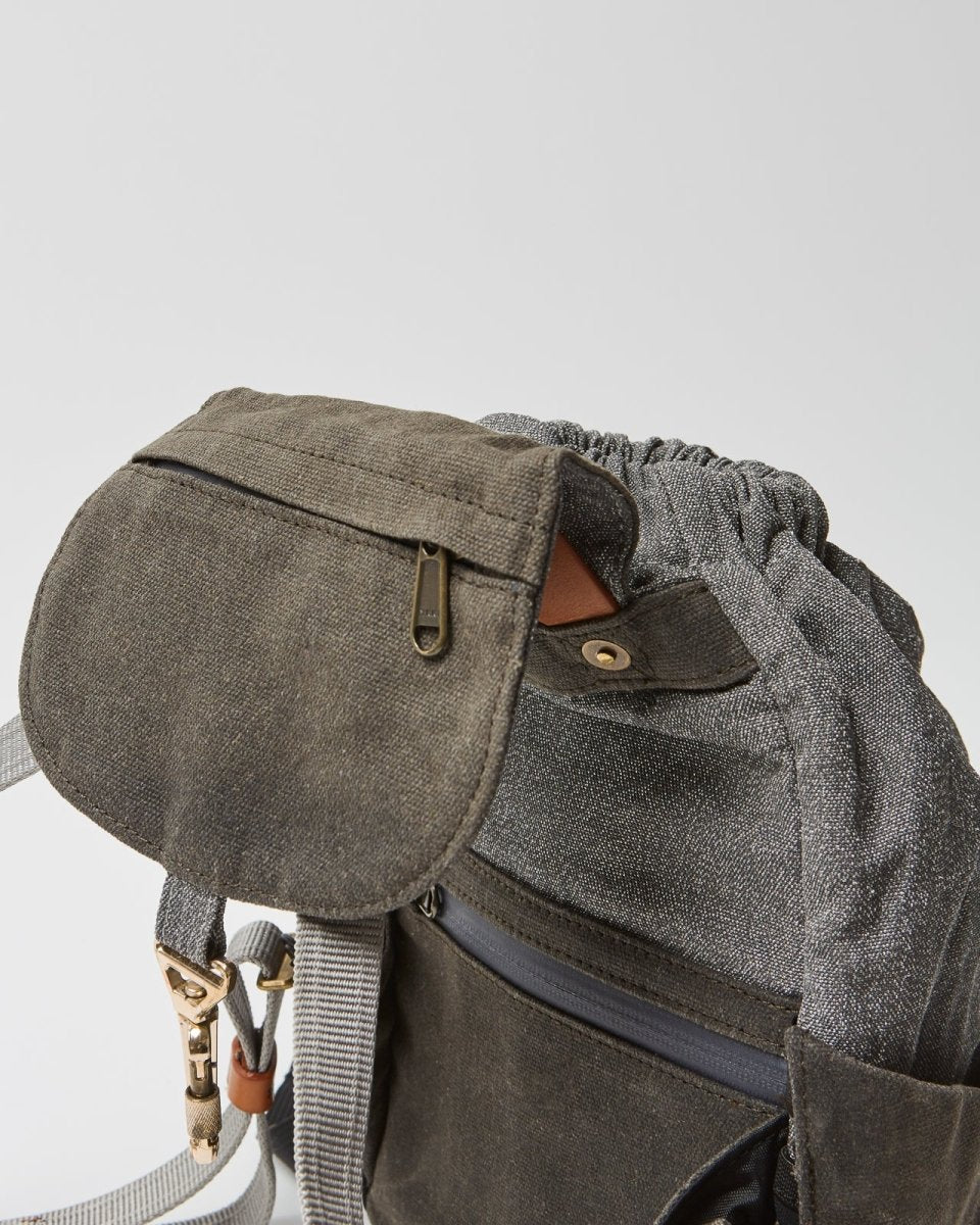 Loctote | Heritage Mini Cinch Backpack - Vintage Grey | Anti - theft & secure bags